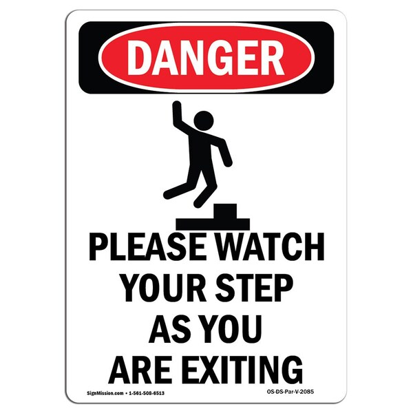 OSHA, Please Watch Your, 5in X 3.5in, 10PK, 3.5" W, 5" L, Portrait, PK10, OS-DS-D-35-V-2085-10PK